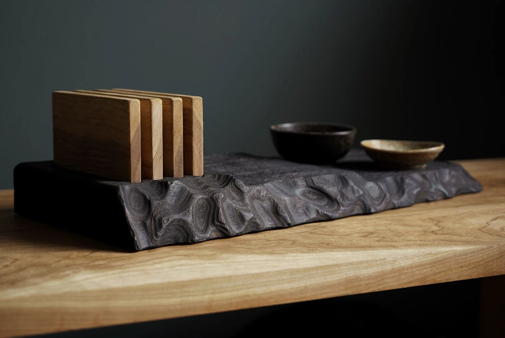 Charred Tray & Coaster Set