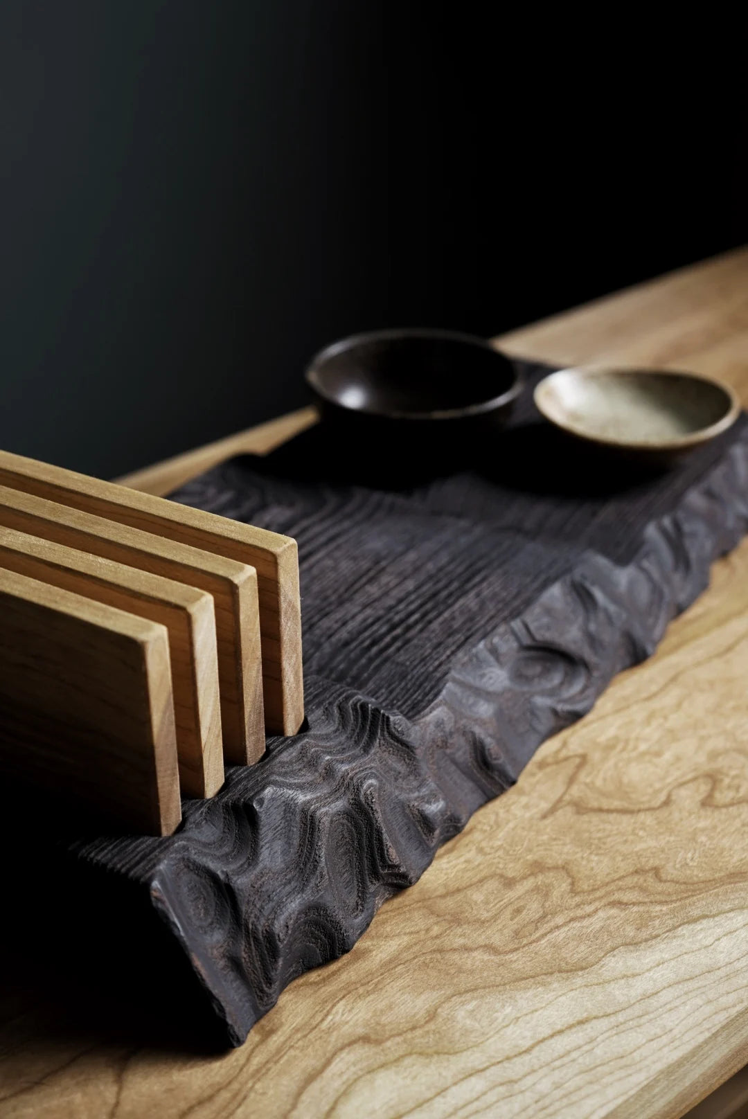 Charred Tray & Coaster Set